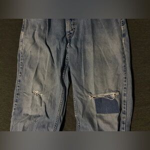 Levi's Men's Silver Tab Relaxed Blue Jeans with Distressed Details